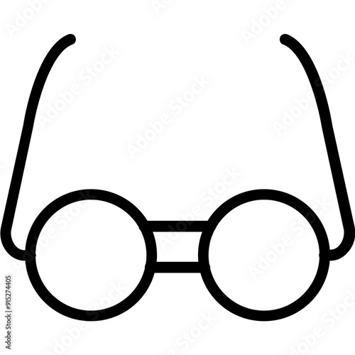 Glasses vector icon in outline style 