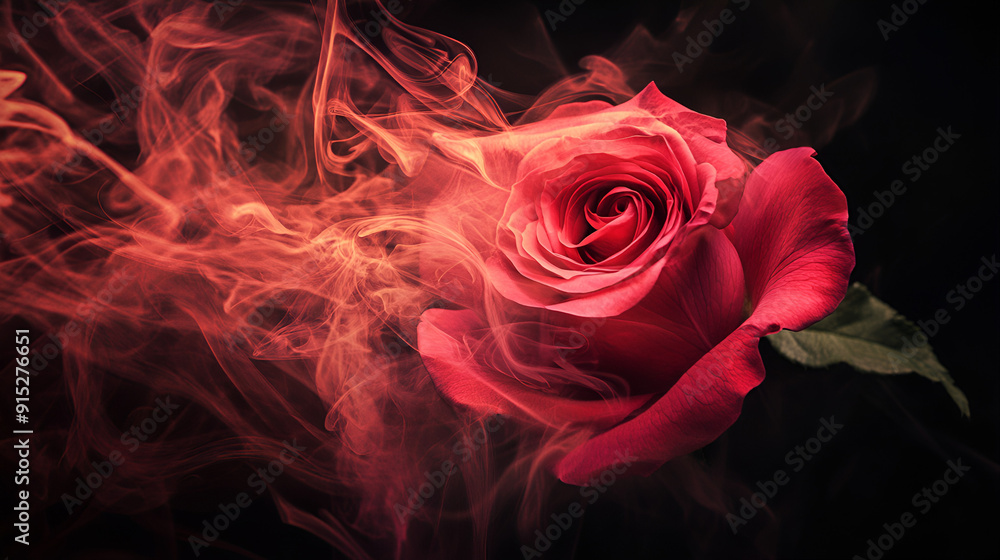 A red rose wrapped in ethereal smoke swirl on a captivating black background rose wrapped in red smoke swirl on black background Beautiful Red rose wrapped in smoke swirl, Generative AI A red rose wrapped in ethereal smoke swirl on a captivating black background rose wrapped in red smoke swirl on black background Beautiful Red rose wrapped in smoke swirl, Generative AI