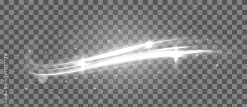 Realistic set of snow storm or wind swirls isolated on transparent background. Vector illustration of white spiral, wave, curve vortex effect. 