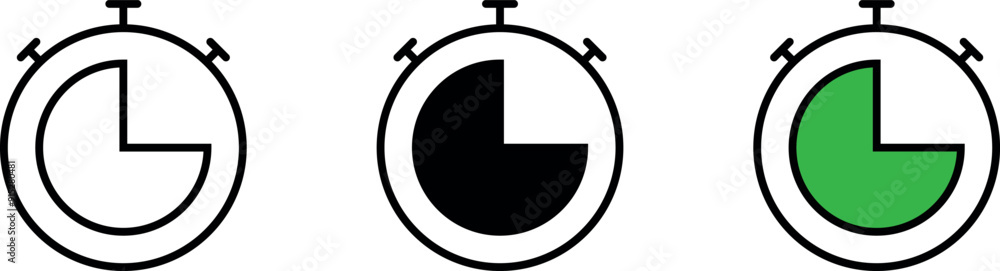 Timer, stopwatch icon, symbol. Vector Illustration