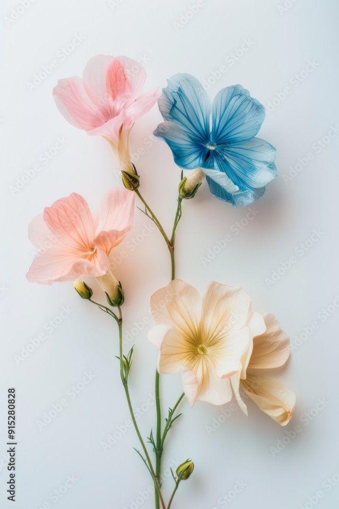 Fototapeta premium Delicate Pastel Translucent Flowers
