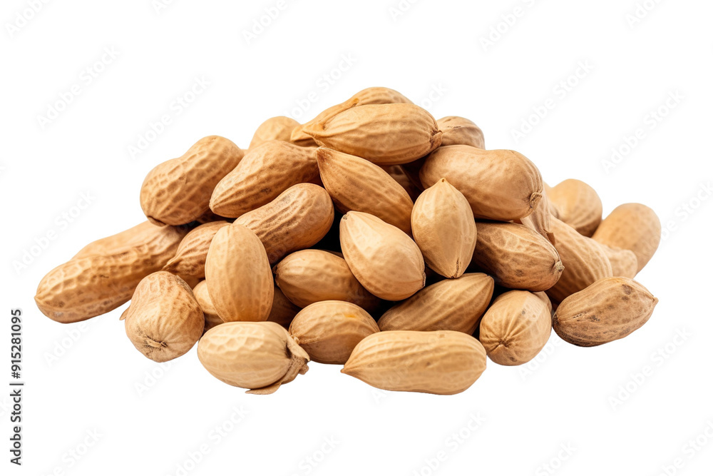 A Delightful Pile of Raw Unsalted Peanuts Gathered in a Bright Kitchen Setting on Transparent PNG Background. A Delightful Pile of Raw Unsalted Peanuts Gathered in a Bright Kitchen Setting on Transparent PNG Background.
