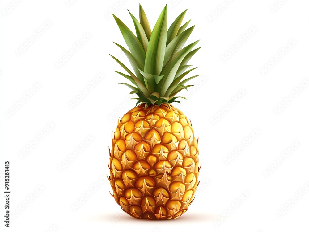 Fresh ripe pineapple isolated on white background. Fresh ripe pineapple isolated on white background.