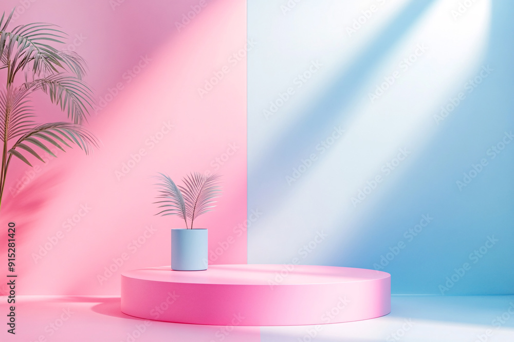 podium backdrop for product display with pastel and dreamy colors background podium backdrop for product display with pastel and dreamy colors background