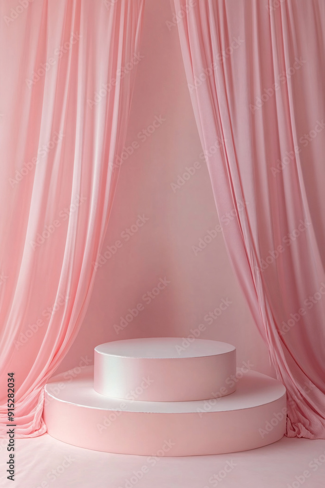 podium backdrop for product display with pastel and dreamy colors background