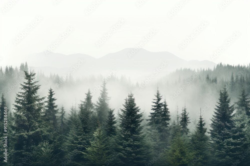 Fototapeta premium Mist fog fir backgrounds.