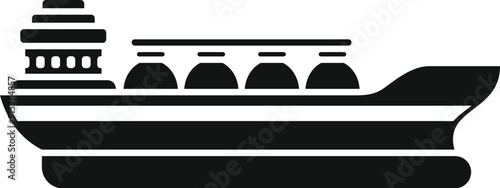 Silhouette of a big ship transporting gas over the sea for energy industry