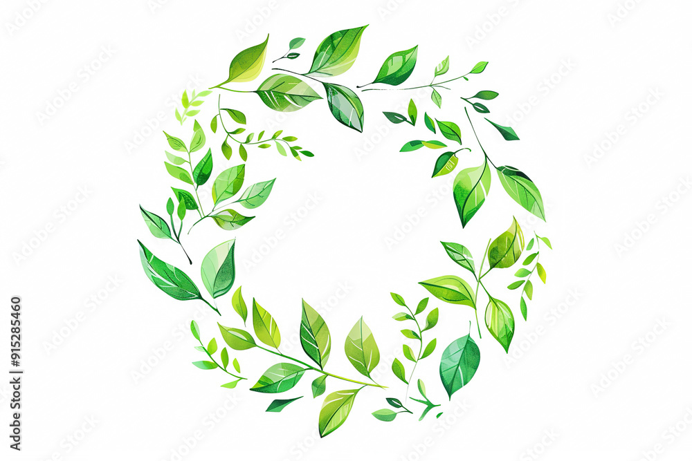 Frame with a green leaf design