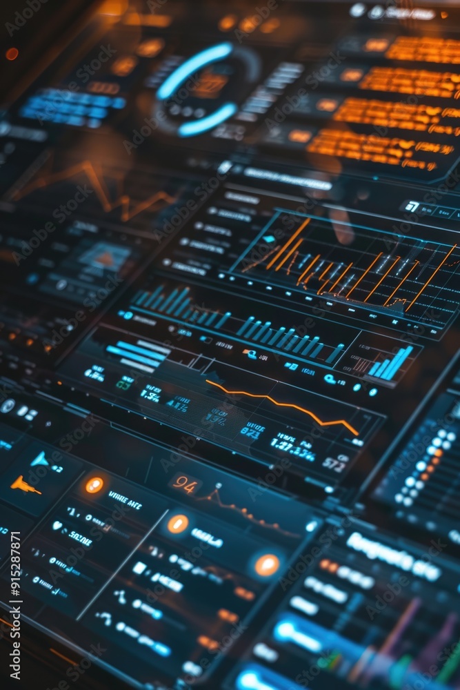 A close-up view of a computer screen showing a variety of digital data, including icons, text, and graphics A close-up view of a computer screen showing a variety of digital data, including icons, text, and graphics