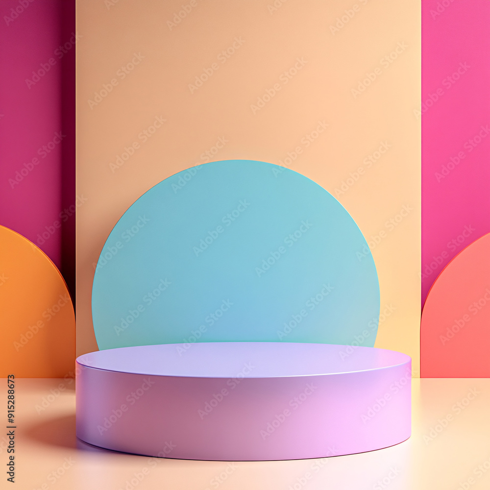 podium backdrop for product display with pastel and dreamy colors background podium backdrop for product display with pastel and dreamy colors background