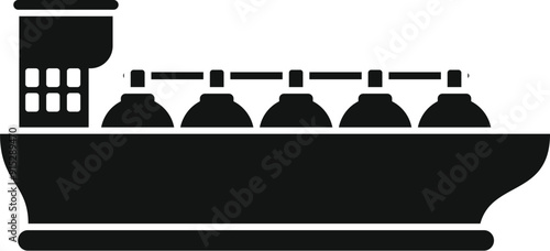 Large gas carrier ship is transporting natural gas across the ocean