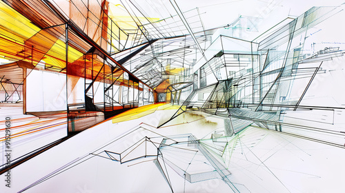 The Fascinating World of Abstract Architectural Drawings: A Blend of Creativity and Innovation. Showcasing Unconventional Designs and Inspiring Spatial Concepts.