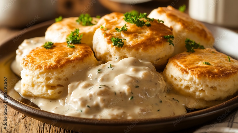 Buttery Biscuits with Creamy Gravy Buttery Biscuits with Creamy Gravy