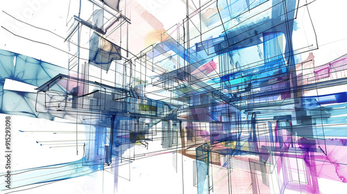 Wallpaper Mural The Fascinating World of Abstract Architectural Drawings: A Blend of Creativity and Innovation. Showcasing Unconventional Designs and Inspiring Spatial Concepts. Torontodigital.ca