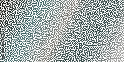 Turing reaction diffusion monochrome seamless pattern with chaotic motion. Linear design with biological shapes. Organic lines in Memphis. abstract truing organic wallpaper background.