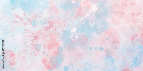 	
Beautiful aquarelle paper textured ink effect grungy wet pastel colors hand drawn background. blue and pink shades watercolor paper textured illustration for creative design, vintage card, template.