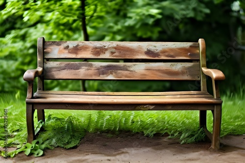 wooden bench in the grass