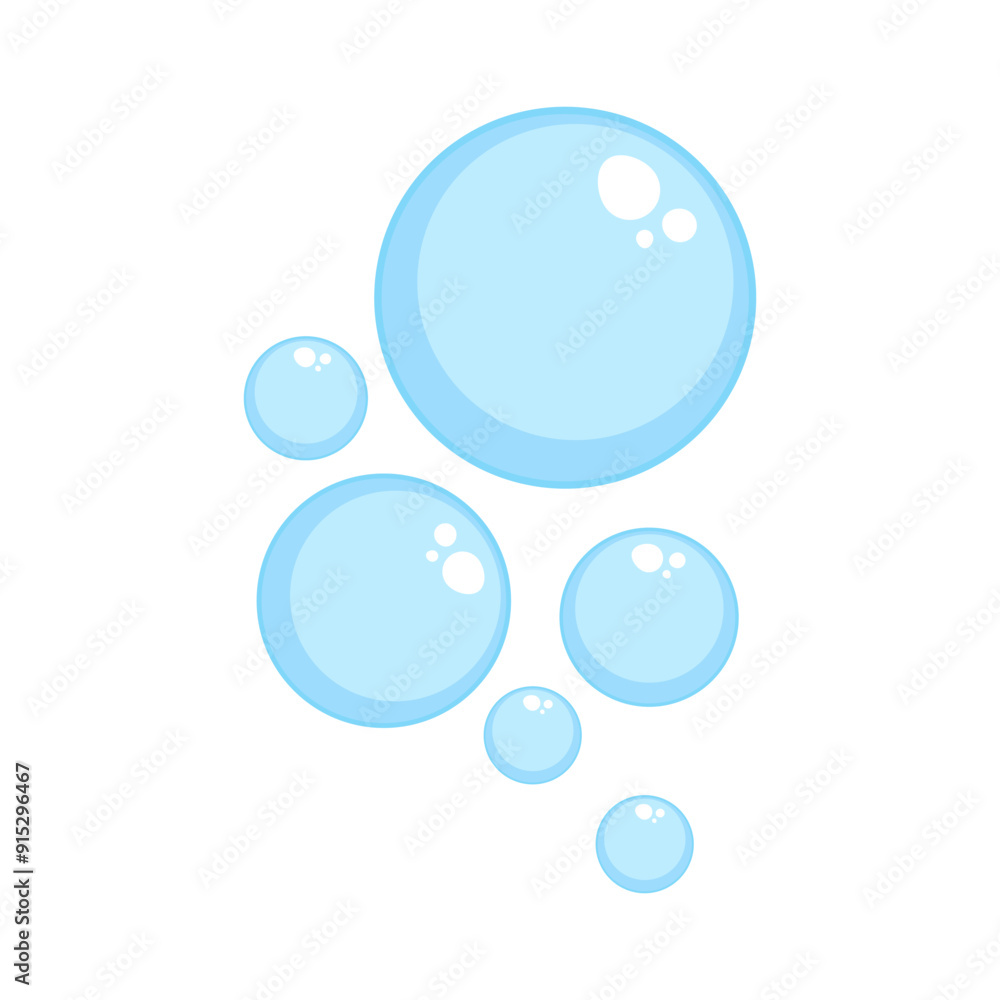Air bubbles flat, soap foam oxygen bubbles, vector design elements isolate. Air bubbles flat, soap foam oxygen bubbles, vector design elements isolate.