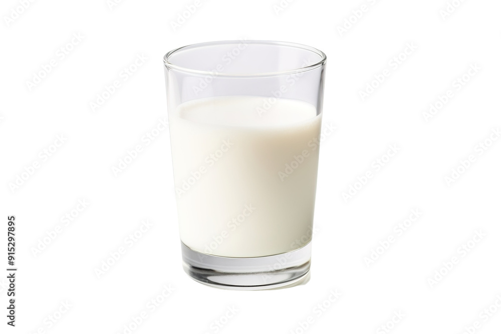 A Refreshing Glass of Creamy Milk Set Against a Simple White Background on Transparent PNG Background. A Refreshing Glass of Creamy Milk Set Against a Simple White Background on Transparent PNG Background.