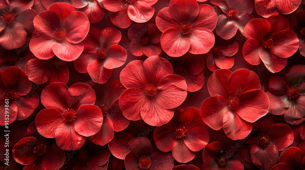 A close up of red flowers with a red background A close up of red flowers with a red background