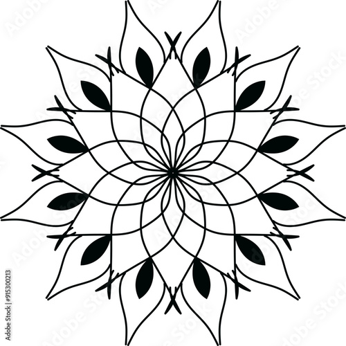 simple mandala design for coloring. Vector floral mandala. Geometric ornamental mandalas, mandala design
