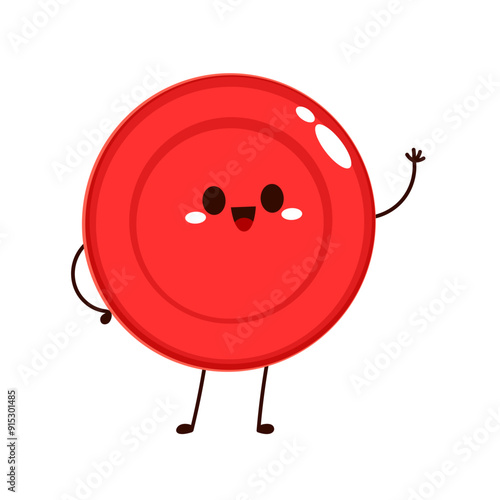 Red Blood Drop Cartoon Character. Vector Illustration Flat Design Isolated On Transparent Background. Red Blood Cell Mascot.