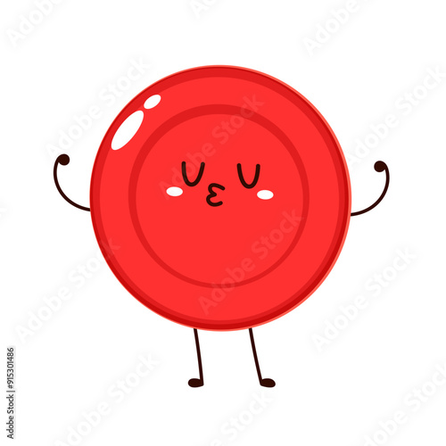 Red Blood Drop Cartoon Character. Vector Illustration Flat Design Isolated On Transparent Background. Red Blood Cell Mascot.