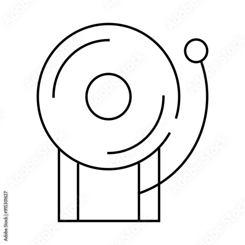 alarm signalization line icon vector. alarm signalization sign. isolated contour symbol black illustration