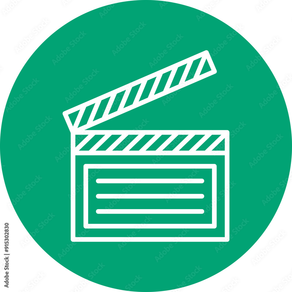 Clapboard line circle icon Clapboard line circle icon