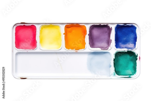 A Vibrant Palette of Watercolors Capturing Creativity in an Artist's Studio on Transparent PNG Background.