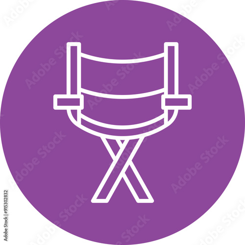 Director's Chair line circle icon