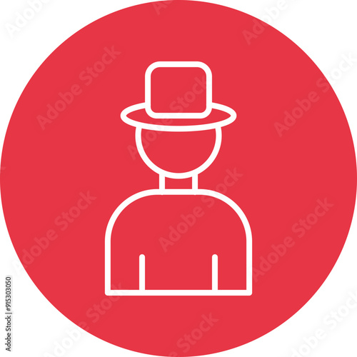 Movie Director line circle icon