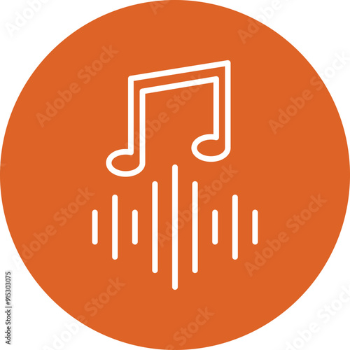 Soundtrack line circle icon