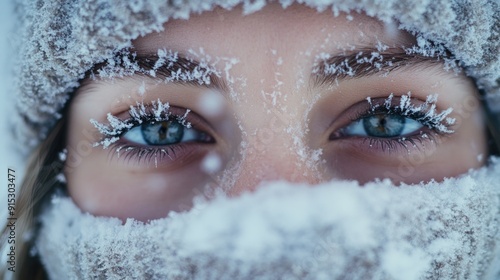 Close-up of snowy eyes