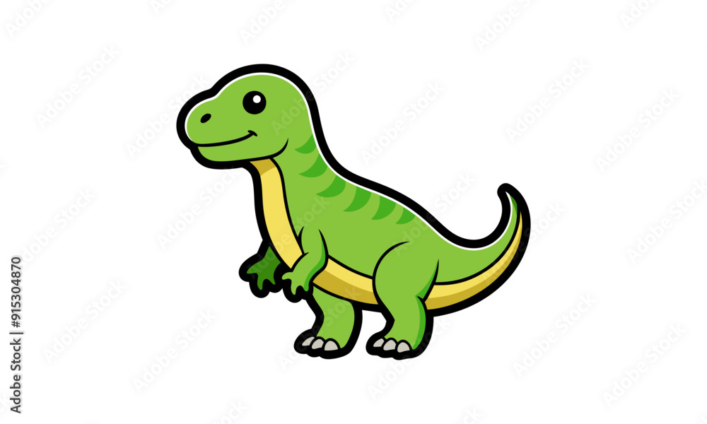 Iguanodon Dinosaur Cartoon Sticker Vector, Illustration Iguanodon Dinosaur Cartoon Sticker Vector, Illustration