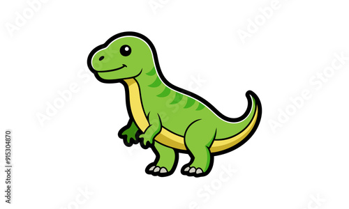 Iguanodon Dinosaur Cartoon Sticker Vector, Illustration