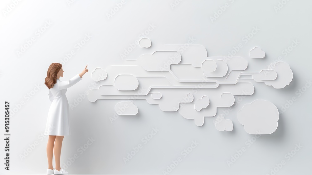 Creative Papercut of Teacher Pointing at Flowchart for Training Development in Classroom Setting with Copy Space,Generative Ai Creative Papercut of Teacher Pointing at Flowchart for Training Development in Classroom Setting with Copy Space,Generative Ai