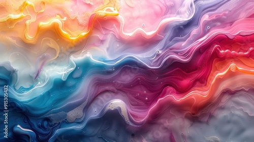 Colorful abstract artwork featuring swirling patterns and vibrant hues captivating viewers with fluid motion and depth