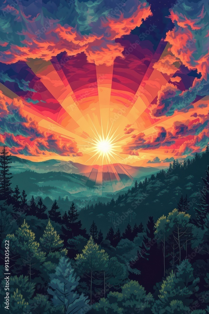 Cover book of adventure forest art landscape. Cover book of adventure forest art landscape.