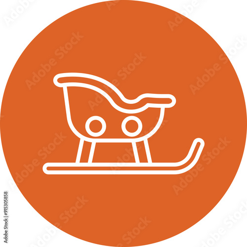 Sled line circle icon