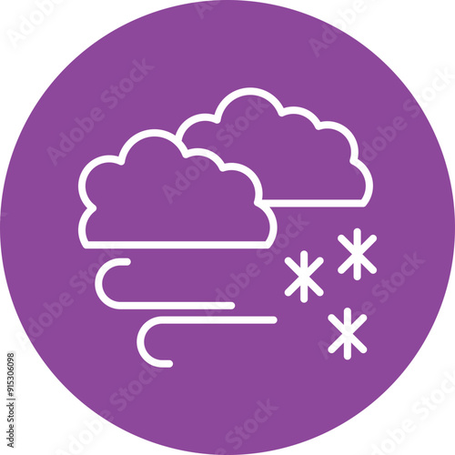 Blizzard line circle icon