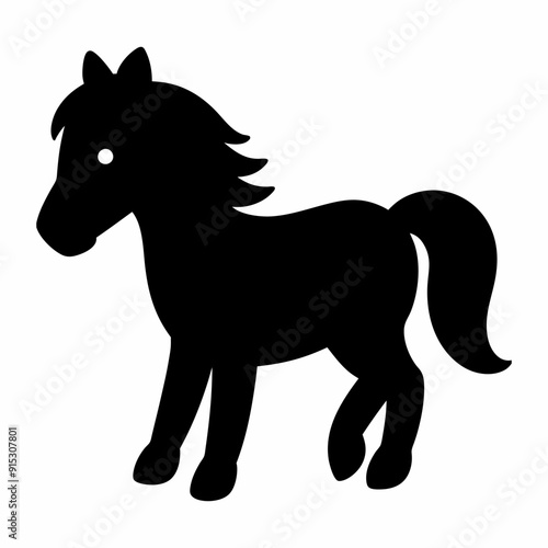 Cartoon horse silhouette illustration