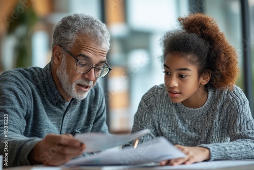 Generational Financial Advice: Young Person Exploring Savings Accounts with Senior Mentor
