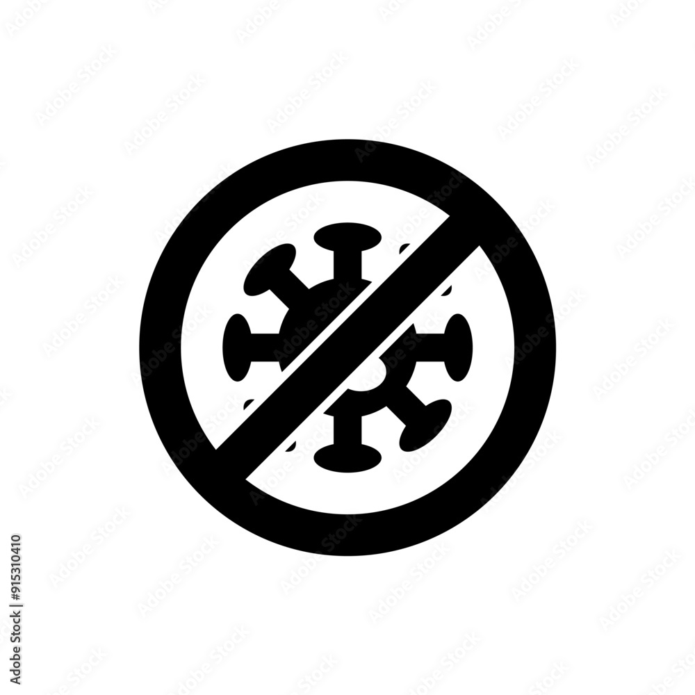 virus spread prohibition icon. vector isolated on white background, simple and modern design. virus spread prohibition icon. vector isolated on white background, simple and modern design.