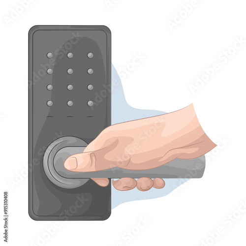 Illustration of smart door lock 