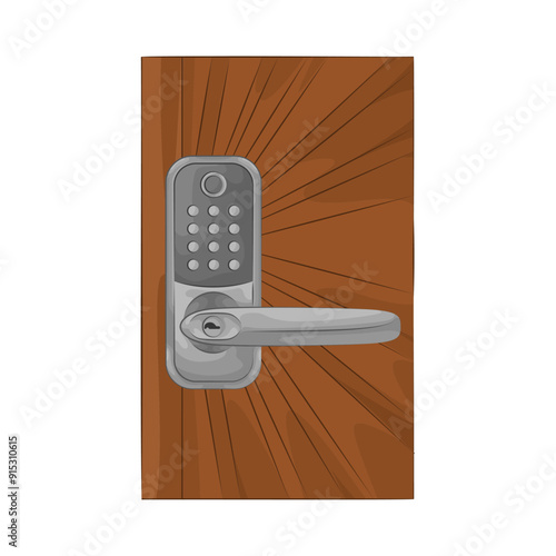 Illustration of smart door lock 