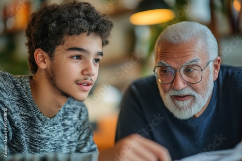 Planning for the Future: Young Adult Discussing Long-Term Financial Goals with Senior Mentor