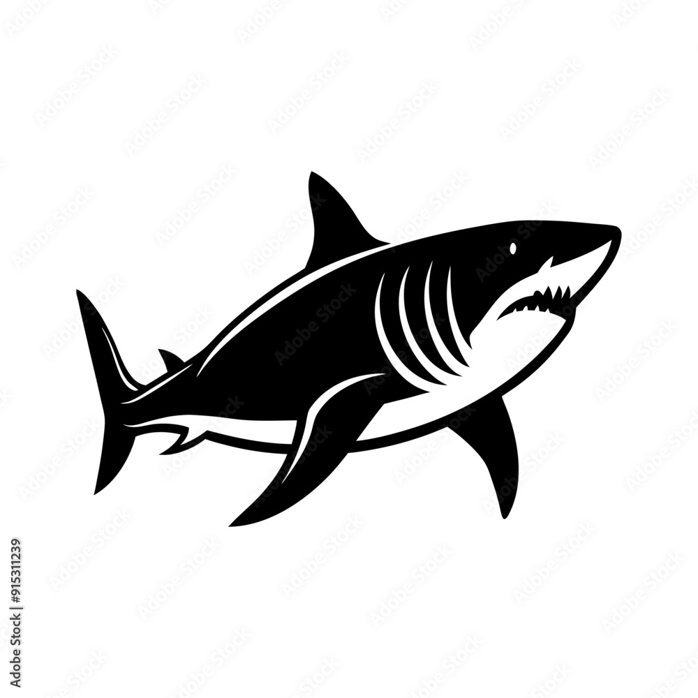 silhouette of a shark vector silhouette of a shark vector