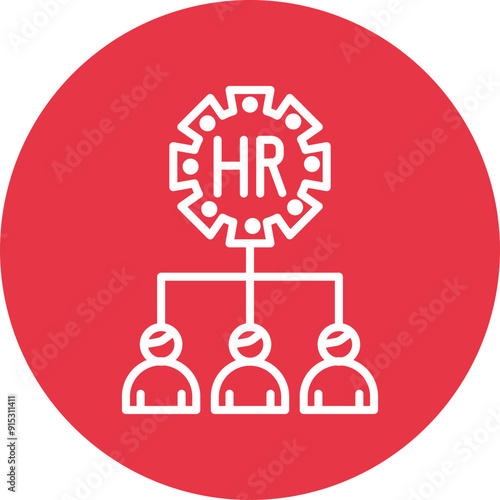 Human Resources line circle icon
