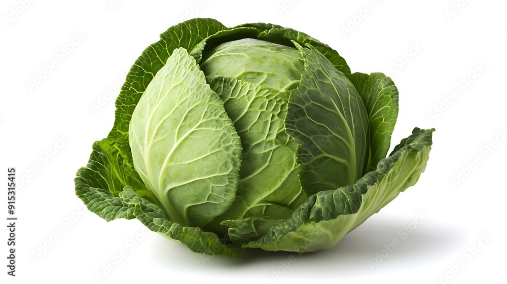 Green Cabbage with Visible Veins Green Cabbage with Visible Veins